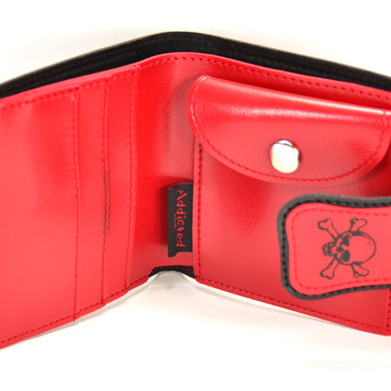 WSK401RED SKULL STRIPE WALLET