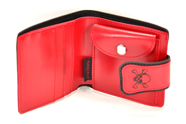 WSK401RED SKULL STRIPE WALLET