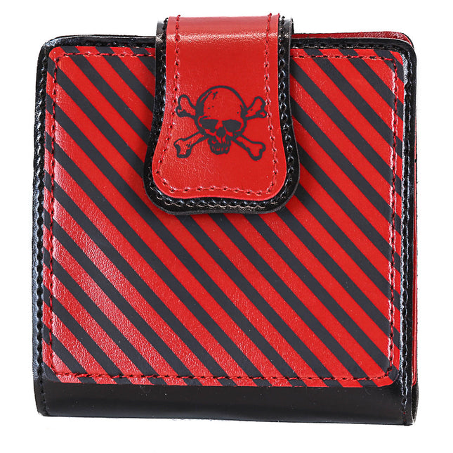 WSK401RED SKULL STRIPE WALLET
