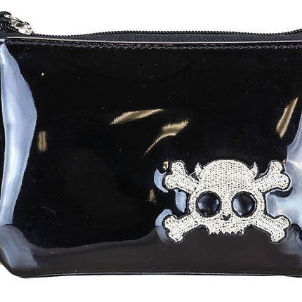 WSK702BLK/SIL  SKULL PURSE WALLET