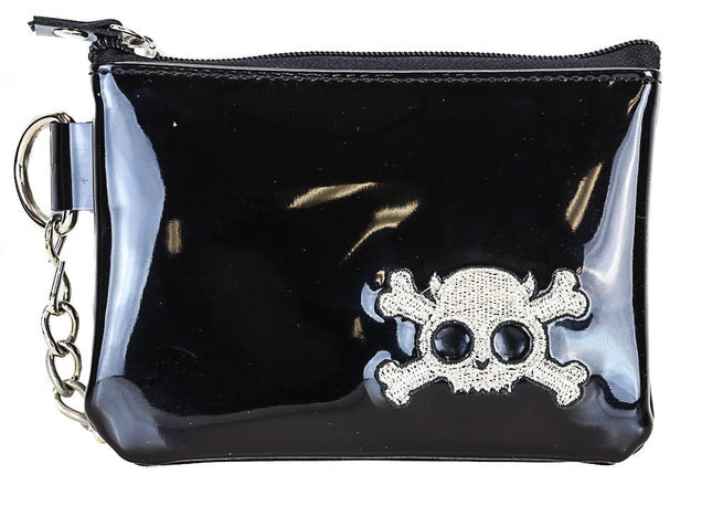WSK702BLK/SIL  SKULL PURSE WALLET