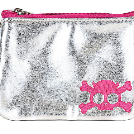 WSK702SIL/PK SKULL PURSE WALLET
