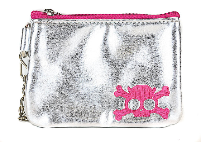 WSK702SIL/PK SKULL PURSE WALLET