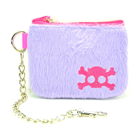 WSK70OPPL-FUR SKULL PURSE WALLET