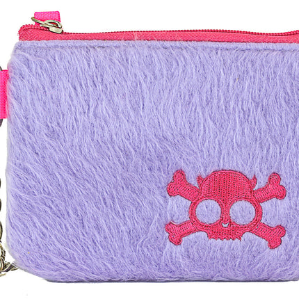 WSK70OPPL-FUR SKULL PURSE WALLET
