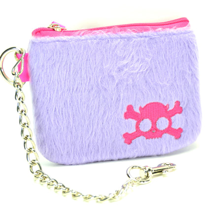 WSK70OPPL-FUR SKULL PURSE WALLET