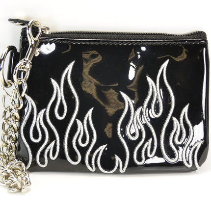 WFL702  EMBROIDERED FLAME PATENT LEATHER