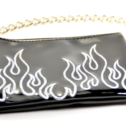 WFL702  EMBROIDERED FLAME PATENT LEATHER