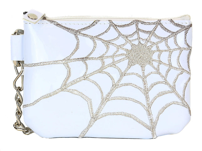 WSN702WHITE  SPIDER PURSE WALLET
