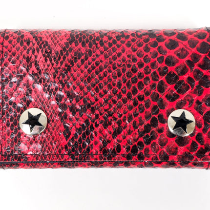 WSNK100  SNAKE SKIN BIKER WALLET