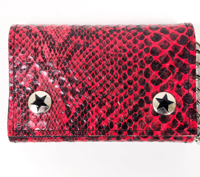 WSNK100  SNAKE SKIN BIKER WALLET