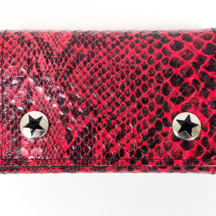 WSNK100  SNAKE SKIN BIKER WALLET