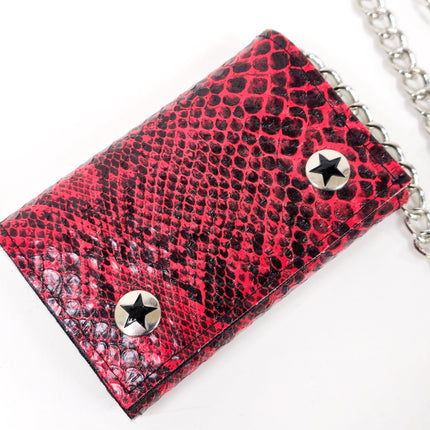 WSNK100  SNAKE SKIN BIKER WALLET