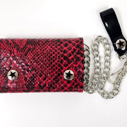 WSNK100  SNAKE SKIN BIKER WALLET