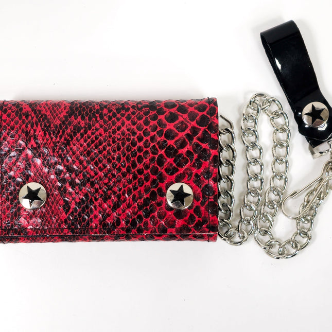 WSNK100  SNAKE SKIN BIKER WALLET