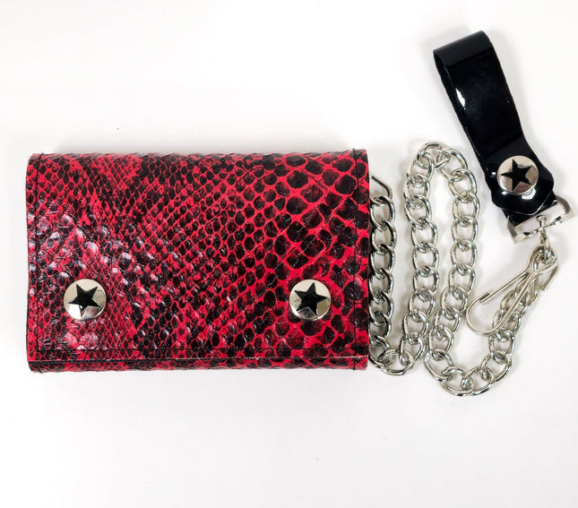 WSNK100  SNAKE SKIN BIKER WALLET