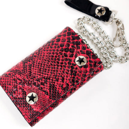 WSNK100  SNAKE SKIN BIKER WALLET