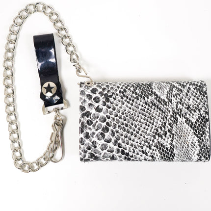 WSNK100  SNAKE SKIN BIKER WALLET