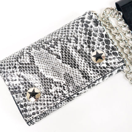 WSNK100  SNAKE SKIN BIKER WALLET