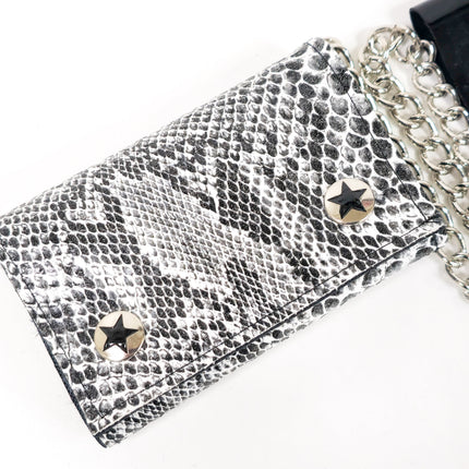 WSNK100  SNAKE SKIN BIKER WALLET