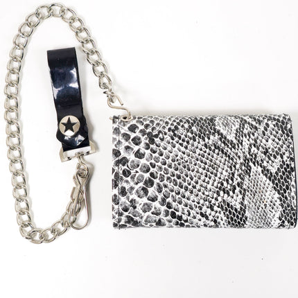 WSNK100  SNAKE SKIN BIKER WALLET