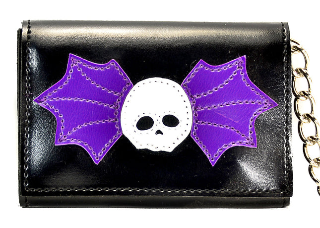 WSW101PPL   SKULL WINGS WALLET