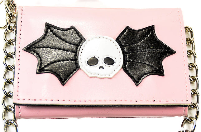 WSW101PINK SKULL WINGS WALLET