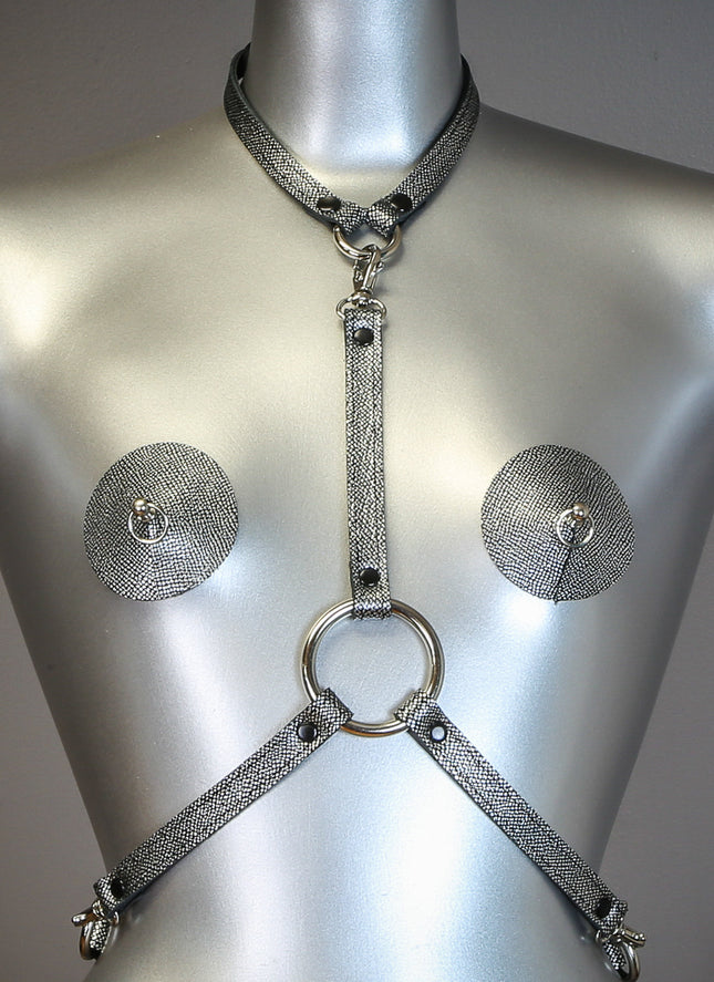 XH108G 3 CLASP HARNESS ASSORTED GLITTER