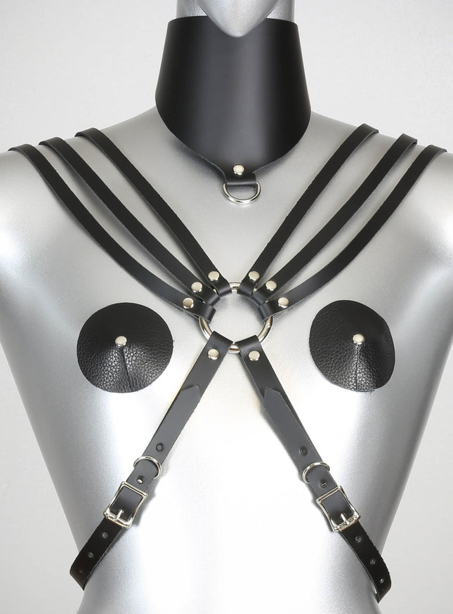 XH110L 8 STRAP HARNESS ASSORTED LEATHER
