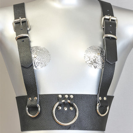 XH114 SUSPENDER STYLE BUCKLE WAIST BELT HARNESS LEATHER