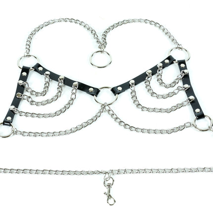 XH125VN PVC BLACK CHAIN BRA  HARNESS