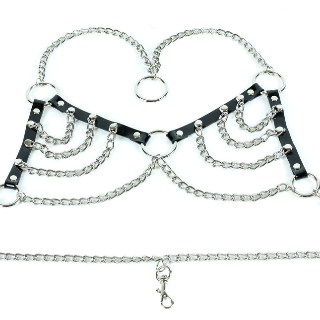 XH125VN PVC BLACK CHAIN BRA  HARNESS