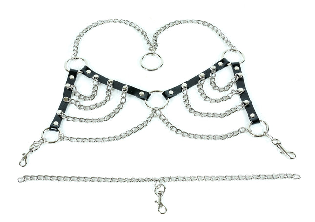 XH125VN PVC BLACK CHAIN BRA  HARNESS
