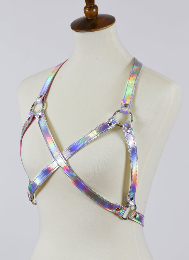 XH137RN ASSORTED RAINBOW CROSS BRA HARNESS
