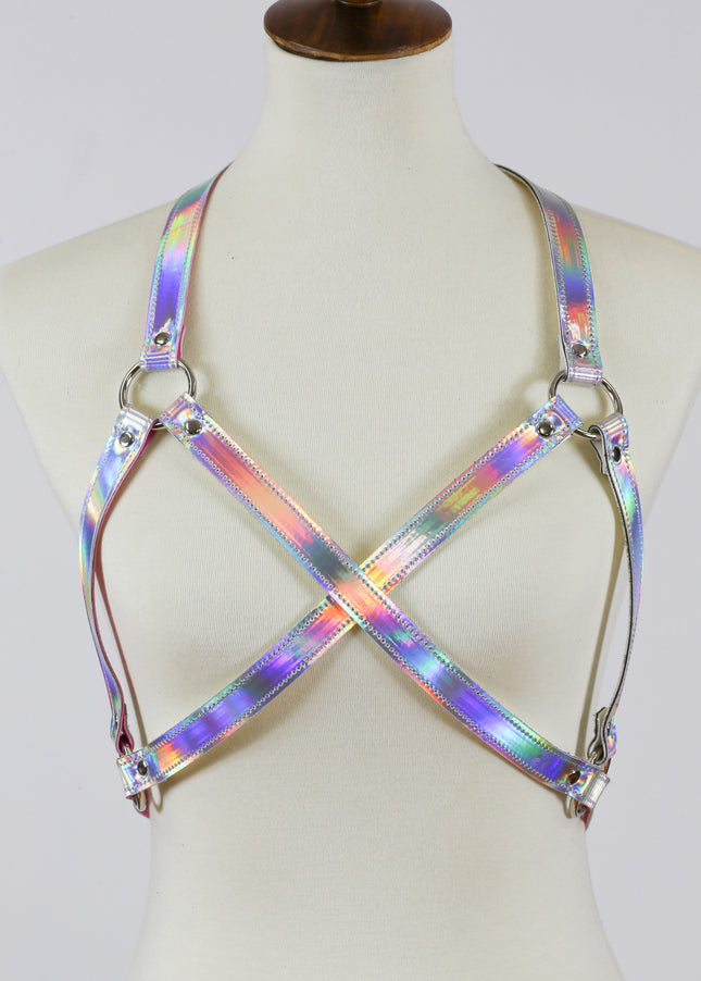 XH137RN ASSORTED RAINBOW CROSS BRA HARNESS