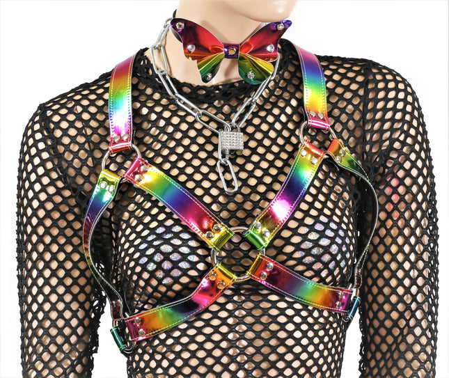 XH155RN ASSORTED RAINBOW BRA HARNESS 1" WIDE