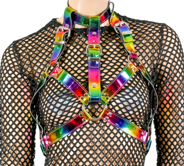 XH157RN BRA HARNESS 3 STRAP ASSORTED RAINBOW
