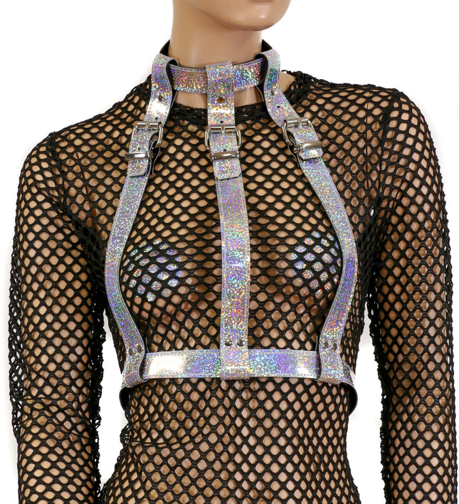 XH163RN 3 STRAP HARNESS WITH COLLAR ASSORTED RAINBOW
