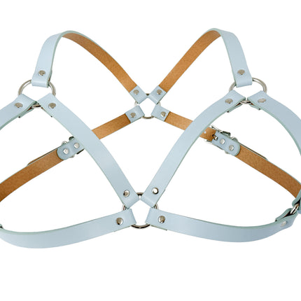 XH217  3/4" MATT VEGAN  WIDE BRA HARNESS 3MM THICK