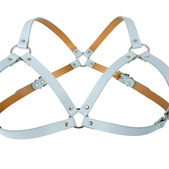 XH217  3/4" MATT VEGAN  WIDE BRA HARNESS 3MM THICK
