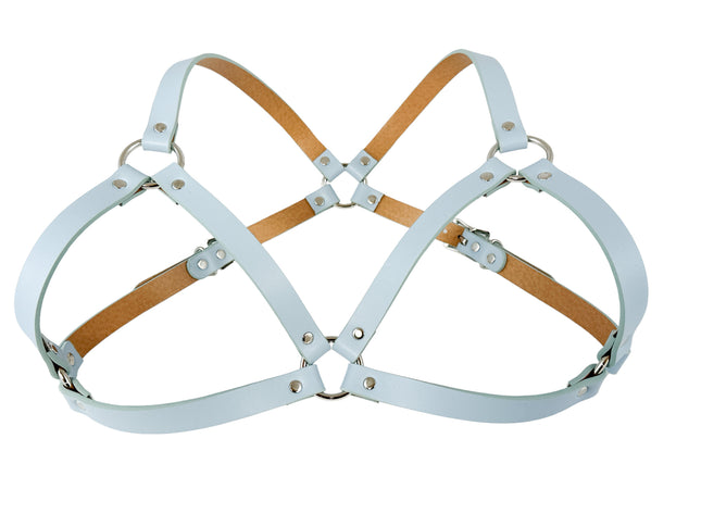 XH217  3/4" MATT VEGAN  WIDE BRA HARNESS 3MM THICK