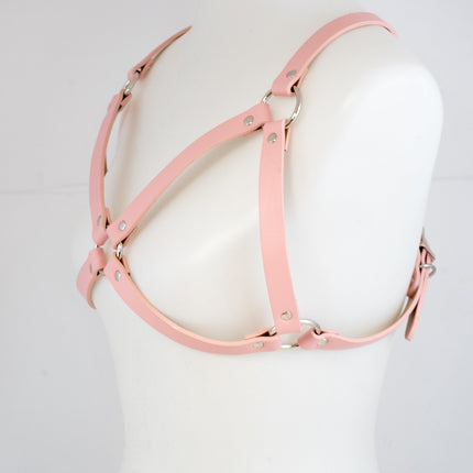 XH217  3/4" MATT VEGAN  WIDE BRA HARNESS 3MM THICK