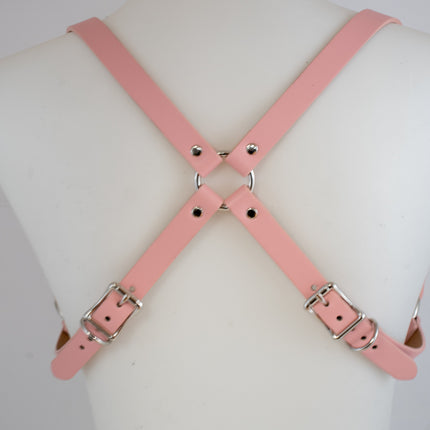 XH217  3/4" MATT VEGAN  WIDE BRA HARNESS 3MM THICK