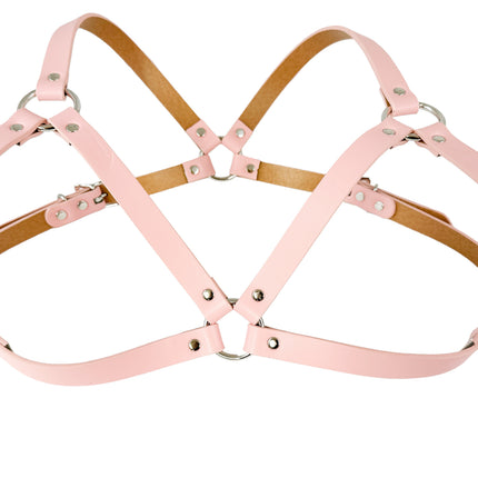 XH217  3/4" MATT VEGAN  WIDE BRA HARNESS 3MM THICK