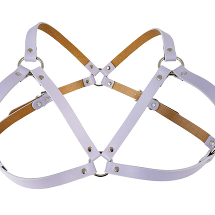 XH217  3/4" MATT VEGAN  WIDE BRA HARNESS 3MM THICK