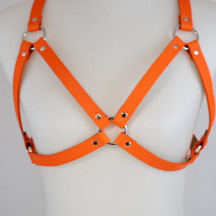 XH217  3/4" MATT VEGAN  WIDE BRA HARNESS 3MM THICK
