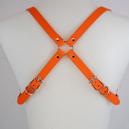 XH217  3/4" MATT VEGAN  WIDE BRA HARNESS 3MM THICK