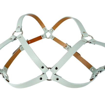 XH217  3/4" MATT VEGAN  WIDE BRA HARNESS 3MM THICK