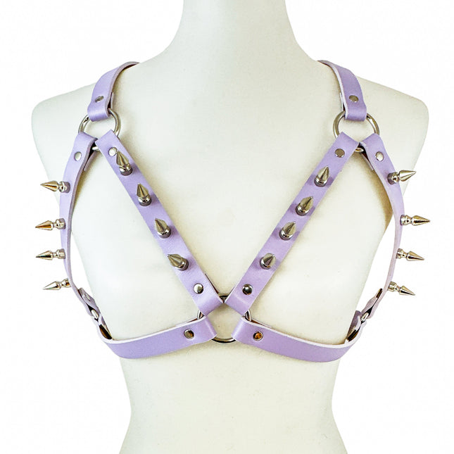 XH218M NEON MATT PASTEL & VEGAN LEATHER WITH SPIKES