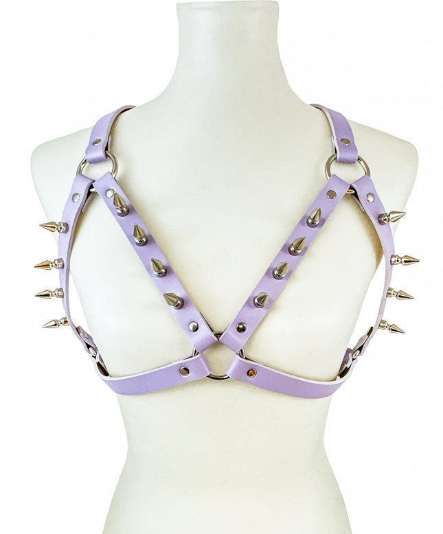 XH218M NEON MATT PASTEL & VEGAN LEATHER WITH SPIKES
